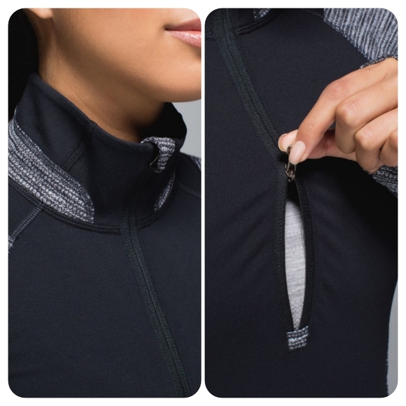 Lululemon Race Your Pace 1/2 Zip Pullover Black and Coco Pique Size 4 - Picture 3 of 7